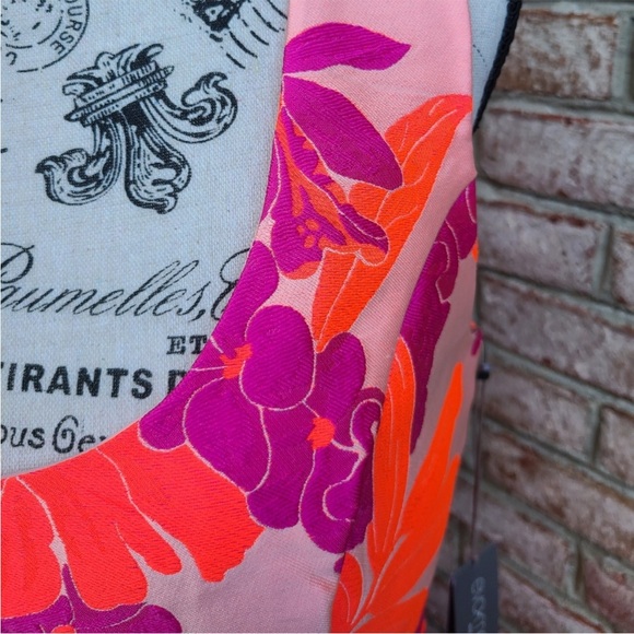 Rosanna jacquard mini dress floral eva mendes ny&co hot pink orange purple neon - Picture 7 of 7